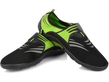 Туфли для воды на липучке Пляжные туфли из морского ежа, размер 37, зеленые, модель 27А