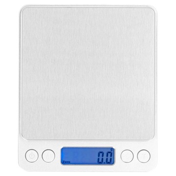 Прецизионные электронные ювелирные кухонные весы, серебряный ЖК-дисплей, 2 кг, 0,1 г