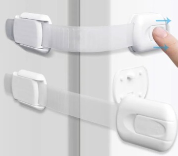 10x CABINET SAFETY BLOCK WITH LENGTH ADJUSTMENTS FOR FURNITURE DOORS