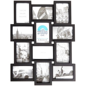 Ramka na zdjęcia Kolaż czarna na 12 zdjęć 10x15 multiramka