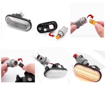 DYNAMICZNE LED LAMPKI KIERUNKOWSKAZY VOLVO S60 S80 V70 WHITE 12LED IP67 10W