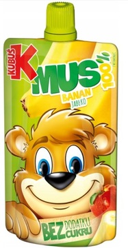 KUBUŚ MUS 100% OWOCE BANAN JABŁKO 100g
