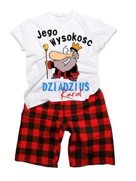 BAWEŁNIANA PIŻAMA MĘSKA PREZENT DZIEŃ DZIADKA XXL