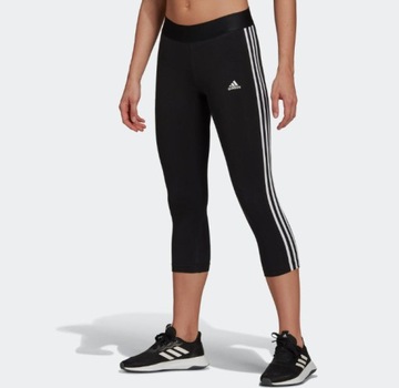 ADIDAS Женские брюки рыбака 3/4 ЛЕГИНСЫ Фитнес Бег Спорт ЧЕРНЫЕ 40