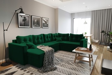 Duży narożnik rozkładany do salonu SOFT pojemnik