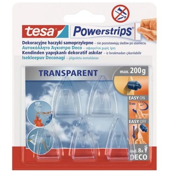 TESA HACZYKI DEKORACYJNE BEZBARWNE 8SZT. 200G - 58900