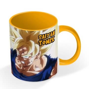 KUBEK ŻÓŁTY DRAGON BALL SAIYAN + DEDYKACJA W.1