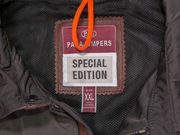 PARAJUMPERS SPECIAL EDITION KURTKA SKÓRA LOGO XXL