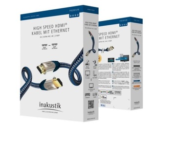 INAKUSTIK PREMIUM BLUE KABEL HDMI 4K 3D 0,75m 2160P 60h