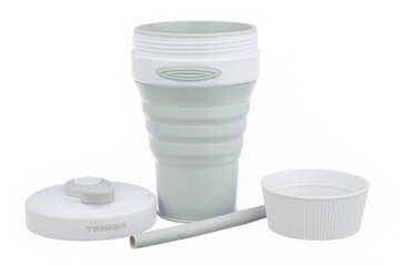 СИЛИКОНОВАЯ СКЛАДНАЯ КРУЖКА С СОЛОМОЧКОЙ ТИРОСС 450МЛ