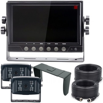 Zestaw cofania Monitor Kamera x 2 SONY Rejestrator Kombajn Traktor TIR