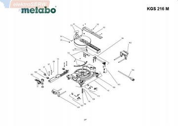 METABO zębatka do kapówki KGS 216 KS pilarki