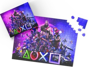 PUZZLE - KONSOLA PLAYSTATION - PREZENT NA ŚWIĘTA WZORY - 192el + PUDEŁKO