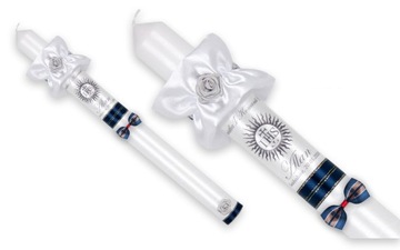 ŚWIECA KOMUNIJNA ŚWICA KOMUNIA + DREWNIANE PUDEŁKO ŚWIECY BIAŁE IMIĘ GRAWER