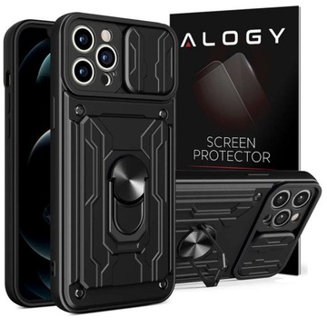 ETUI DO IPHONE 14 PRO MAX STAND RING SLIDE + SZKŁO