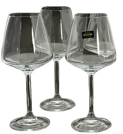 Bohemia Crystal Kieliszki do wina 3 x 400ml Gourmet zestaw 3 kieliszków