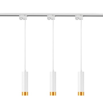 Szynoprzewód Zestaw Szyna 1m + 3x Lampa LED GU10 Biała Złota Miedziana Tuba