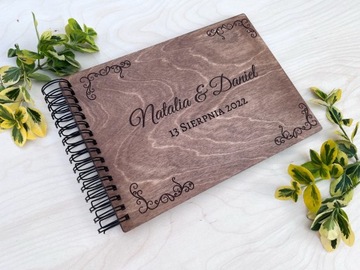 Деревянная гостевая книга на свадьбу, горизонтальная.