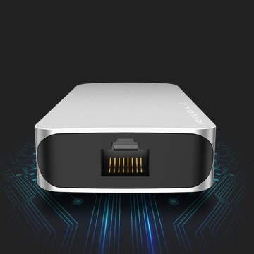 АДАПТЕР-ХАБ 8 В 1 ДОК-СТАНЦИЯ ROCK USB-C HDMI 4K SD RJ45 87 Вт ДЛЯ MACBOOK