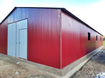 GARAŻE BLASZANE GARAŻ BLASZANA HALA 8X24 wiśnia