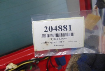 VOLKSWAGEN GOLF V 1.4B 16V ZADNÍ VÍKO KUFRU