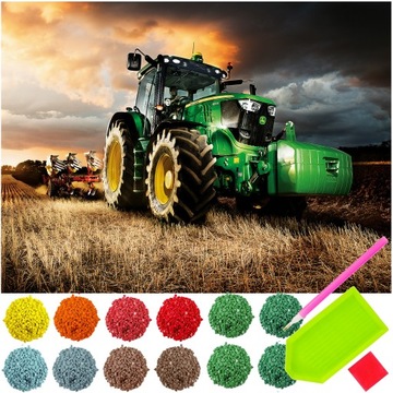 HAFT DIAMENTOWY TRAKTOR TRAKTORY DIAMOND PAINTING MOZAIKA DIAMENTOWA ZESTAW