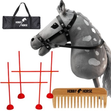 Set Hobby Horse Kůň Na Tyči A3 2x Překážka Na Skákání 120CM Hřeben