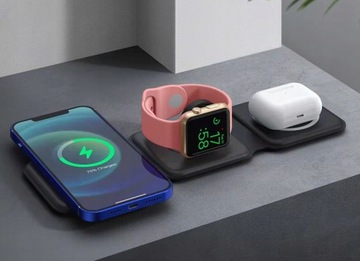 Складное дорожное зарядное устройство 3 в 1 15 Вт для MagSafe Apple iPhone 15