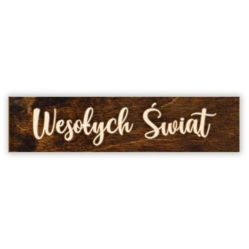 Drewniana tabliczka Wesołych Świąt Dekoracja rekwizyt do sesji Świątecznych