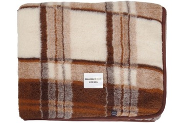 Koc wełniany naturalny 100% wełna merynos narzuta solidna ciepła PL 200x220