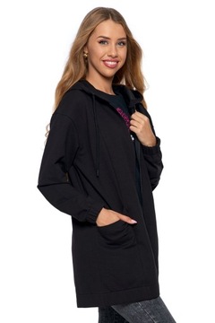 BLUZA ROZPINANA Z KAPTUREM DŁUGA CIEPŁA MORAJ ROZM. S