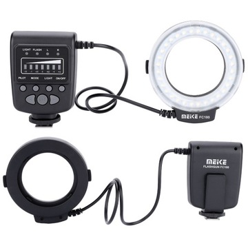 ZESTAW BŁYSKOWY PIERŚCIENIOWY DO FOTOGRAFII MAKRO MEIKE FC-100