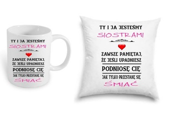Kubek i poduszka dla siostry zestaw prezent