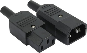 1 para AC250V 10A IEC C14 mski C13 eński, 3-pin