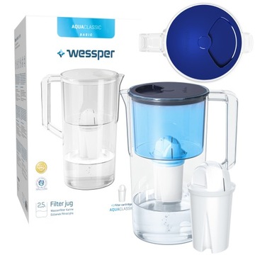 Dzbanek filtrujący Wessper AquaClassic 3,3l niebieski + Filtr Classic