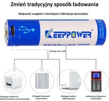 КП ICR16340-100PCM 1000 мАч Li-ION m-USB 3,0 В