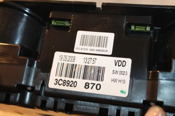 PŘÍSTROJOVÁ DESKA BUDÍK BUDÍKY VW PASSAT B7 3C8920870 B6 CC