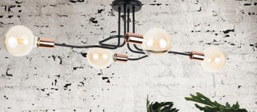 LAMPA NOWOCZESNA LOFT INDUSTRIAL CZARNY PLUS MIEDŹ