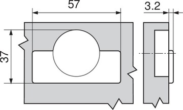 ПЕТЛЯ BLUM ПЕРЕГОРОДОЧНАЯ 91M2650 + НАПРАВЛЯЮЩАЯ