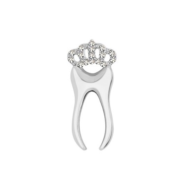 Broszka do zębów Rhinestone Crown dla kobiet. Sukienka