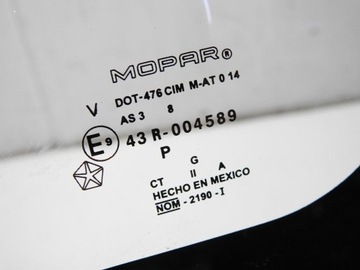 ОКНО КУЗОВА ПРАВОЕ ЗАДНЕЕ DODGE JOURNEY I