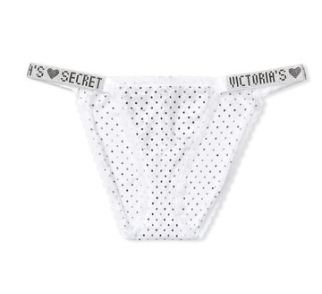 Victoria’s Secret figi majtki kryształy cyrkonie białe M 38