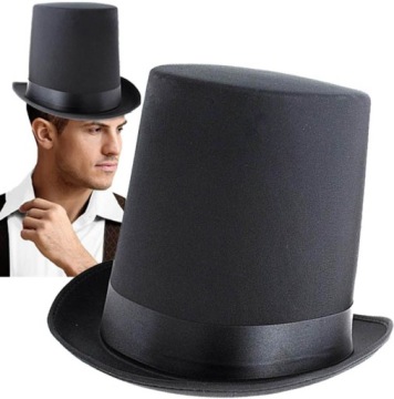 CYLINDER DŻENTELMENA KAPELUSZ MAGIKA WYSOKI CZARNY