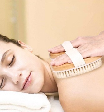 Щетка для релаксационного массажа тела, бук, сухая агава тампико.