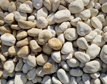 Галька светлая кремовая 25-40мм Giallo Mori 20кг