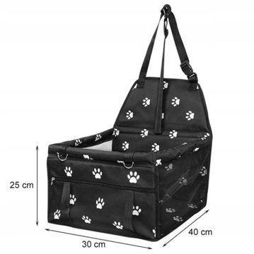 Siedzisko samochodowe dla psów i kotów do 18 kg.