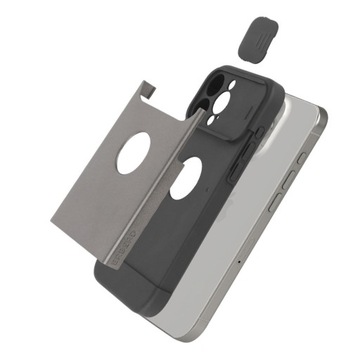 Чехол ERBORD CAM SLIDE ARMOR для iPhone 15 Pro, для MagSafe, Серый Титан