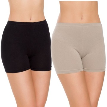 DWUPAK DAMSKICH BAWEŁNIANYCH SZORTÓW LEGGINSY L