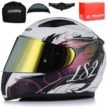 KASK MOTOCYKLOWY LS2 FF353 RAPID II BOHO DAMSKI 22.06 + ZŁOTA SZYBA XS