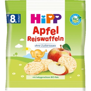 HiPP BIO Wafelki Ryżowe z Sokiem Jabłkowym wit. E
